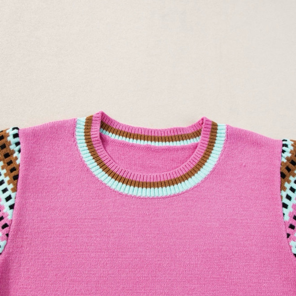 ⭐️Pink Short Sleeve Sweater - Picture 3 of 8